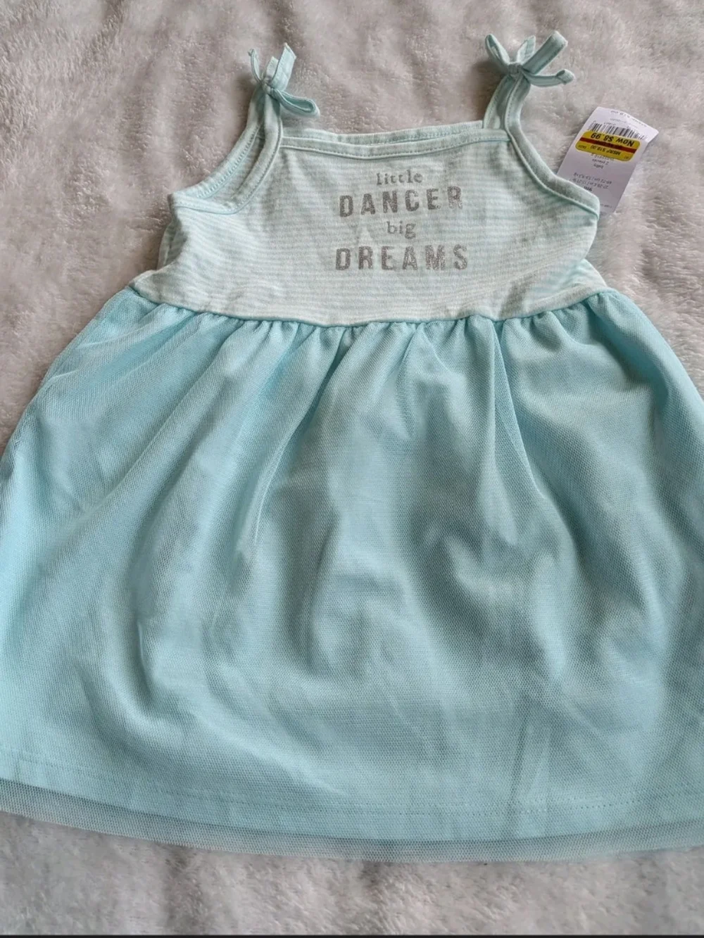 Carter's Light Aqua Blue Sleeveless Dress with Tulle Skirt